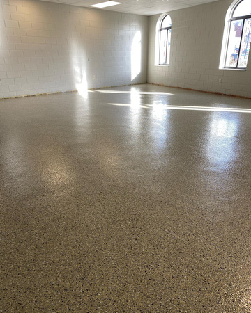 YMCA had multiples classrooms coated with HERMETIC™ Flake by JB Epoxy Flooring 5