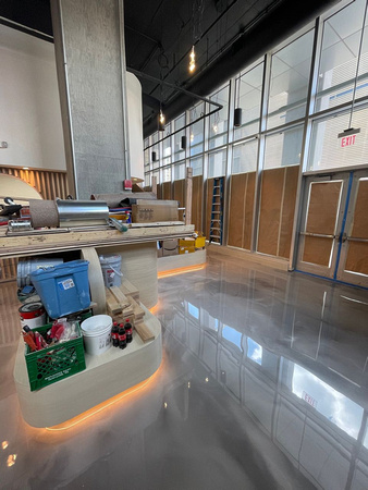The OCF Coffee House needed two specialized epoxy floors - REFLECTOR™ for main area and HERMETIC™ Flake for kitchen installed by DCE Flooring LLC 2