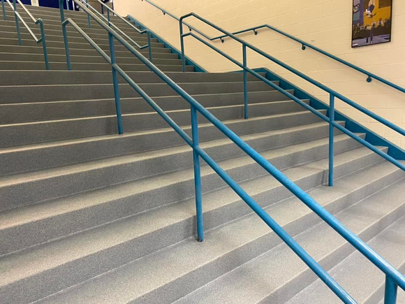Jefferson High School in Bloomington, MN stairs quartz by Concrete Dynamics LLC 2