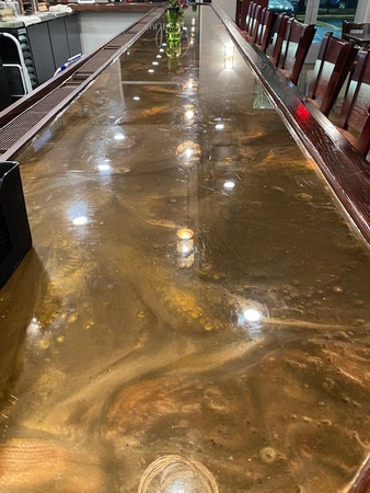 Restaurant Soulivia's Art + Soul reflector by Distingushed Designs Decorative Concrete Coatings and Epoxy Floors  5