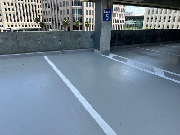 HERMETIC™ Traffic Systems using VB5, FS4, PT4 Broadcast with silica sand, PT4 & AUSV with pigment and auminum oxide Parking Garage 2