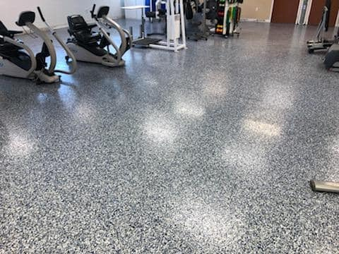 A physical therapy center chose to specify a HERMETIC™ Flake Floor throughout their facility Northwest ecs 1