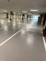 30k sf parking garage HERMETIC™ Stout, moisture barrier ul7, base with full sand broadcast PT4 Uretane top coat by Boston Concrete Artisans 5